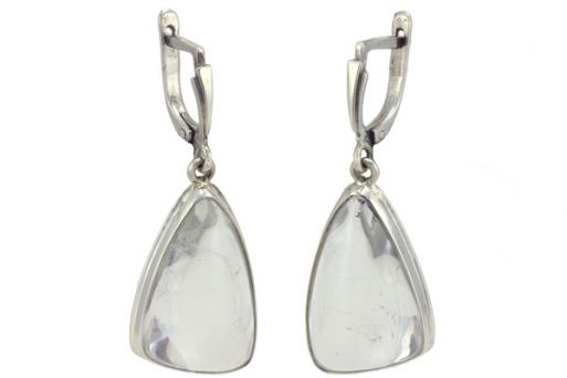 Серьги из серебра 925 пробы с горным хрусталём.