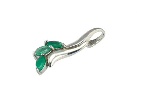Серебряный кулон с изумрудом 52890 купить в магазине Самоцветы мира