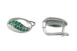 Серьги из серебра с изумрудом 10 кругов 2 мм 52897