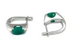 Серьги из серебра с изумрудом овал 6х8 мм 52899