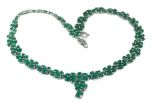 Колье из серебра с изумрудом 198 маркиз 3х6 мм длина 47 см 52908