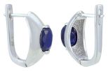 Серьги из серебра с сапфиром овал 6х8 мм 52920