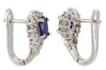 Серьги из серебра с сапфиром и фианитами овал 5х7 мм 52926