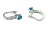 Серьги из серебра с топазом и фианитами круг 6 мм 52974
