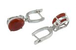 Серьги из серебра с сердоликом овал 10х12 мм 53308