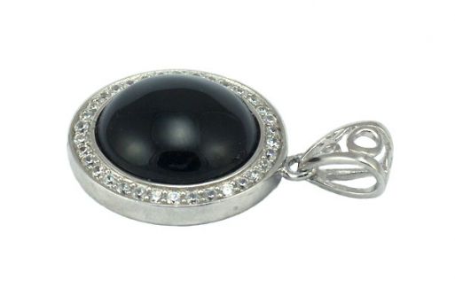 Серебряный кулон с агатом 53353 купить в магазине Самоцветы мира