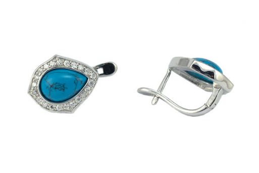 Серьги из серебра 925 пробы с  Бирюзой. 