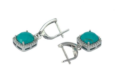 Серьги из серебра 925 пробы с  Бирюзой.