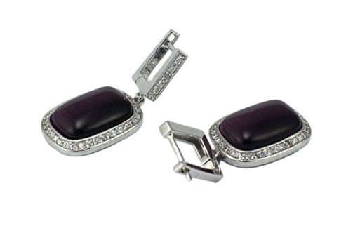 Серьги из серебра 925 пробы с улекситом.