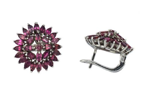 Серьги из серебра 925 пробы с турмалином.