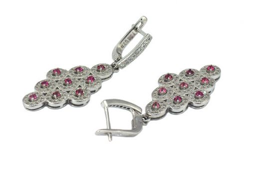 Серьги из серебра 925 пробы с турмалином.