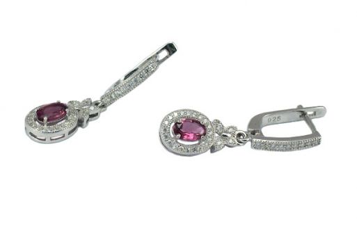 Серьги из серебра 925 пробы с турмалином.