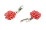Серьги из серебра с кораллом розовым роза 15 мм 53771