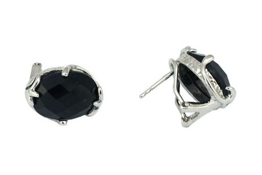 Серьги из серебра 925 пробы с ониксом.
