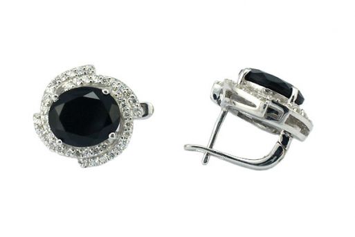 Серьги из серебра 925 пробы с ониксом.