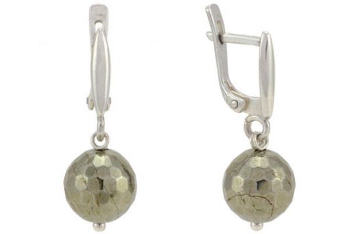 Серьги из серебра 925 пробы с пиритом.