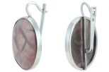 Серьги из серебра с яшмой овал 23х30 мм 53905