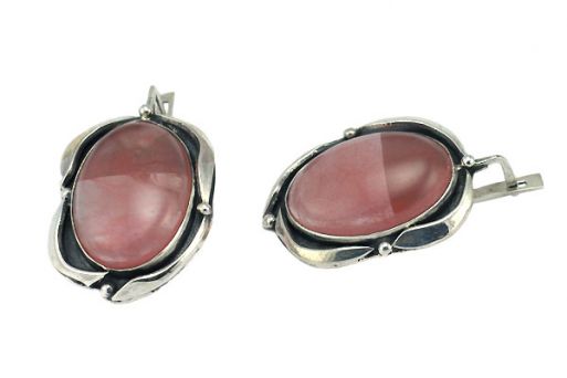 Серьги из серебра 925 пробы с халцедоном.