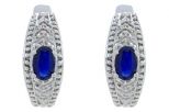 Серьги из серебра с сапфиром овал 4х6 мм 54062