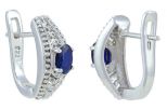 Серьги из серебра с сапфиром овал 4х6 мм 54062