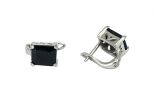 Серьги из серебра с сапфиром прямоугольник 8х10 мм 54066