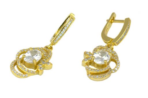 Серьги из серебра 925 пробы с цирконом.