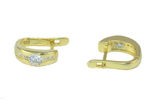 Серьги из серебра 925 пробы с цирконом.
