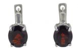Серьги из серебра с гранатом овал 8х10 мм 54168