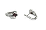 Серьги из серебра с гранатом и фианитами овал 5х7 мм 54192