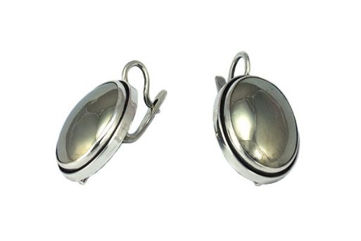 Серьги из серебра 925 пробы с пиритом.