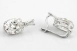 Серьги из серебра с фианитом овал 12х18 мм 54284