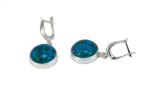 Серьги из серебра 925 пробы с бирюзой.