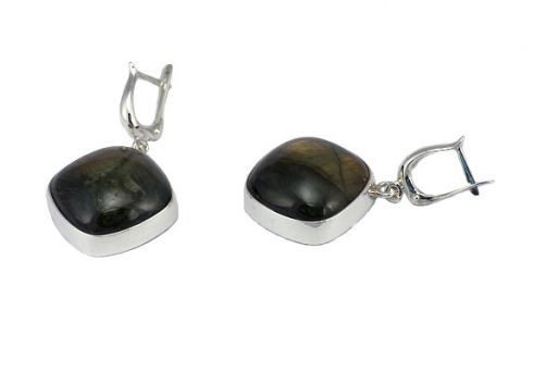 Серьги из серебра 925 пробы с лабрадоритом.