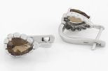 Серьги из серебра с раухтопазом капля 8х12 мм 54433