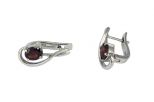 Серьги из серебра с гранатом овал 5х7 мм 54461