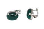 Серьги малахит овал. Вес 25,0гр.