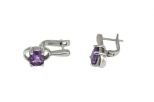 Серьги из серебра с аметистом овал 7х9 мм 54512