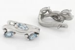 Серьги из серебра с топазом 3 маркизы 3х6 мм 54547