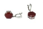 Серьги сердолик круг. Вес 8,5 гр.