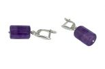Серьги из серебра с аметистом бочка 10х16 мм 54624