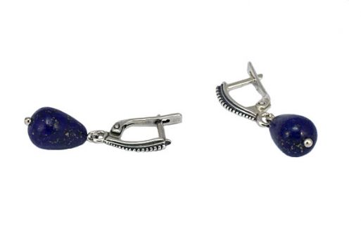 Серьги из серебра 925 пробы с лазуритом.