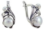 Серьги из серебра с жемчугом