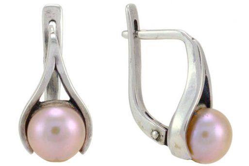 Серьги из серебра 925 пробы с жемчугом.