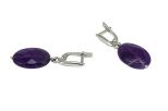 Серьги из серебра с аметистом овал 13х18 мм 54661