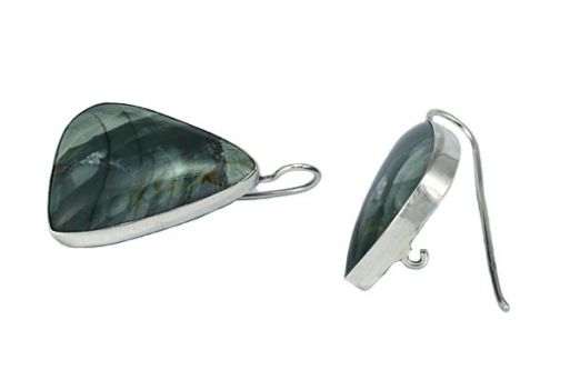 Серьги из серебра 925 пробы с яшмой.