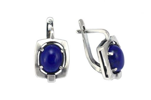 Серьги из серебра 925 пробы с лазуритом.