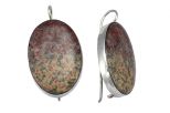 Серьги из серебра с Яшмой Овал 20х32 мм 55134