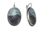 Серьги из серебра с Яшмой Овал 22х32 мм 55136