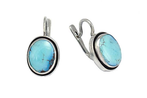 Серьги из серебра 925 пробы с бирюзой.