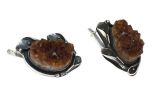 Серьги из серебра с цитрином щётка 15х22 мм 55209